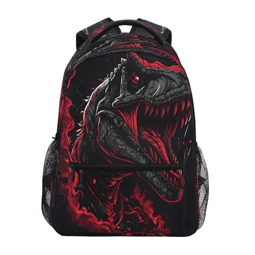 Dinosaur Roar Black Backpack for School Boys Girls Adults Kids Bookbag Laptop Bag 18L