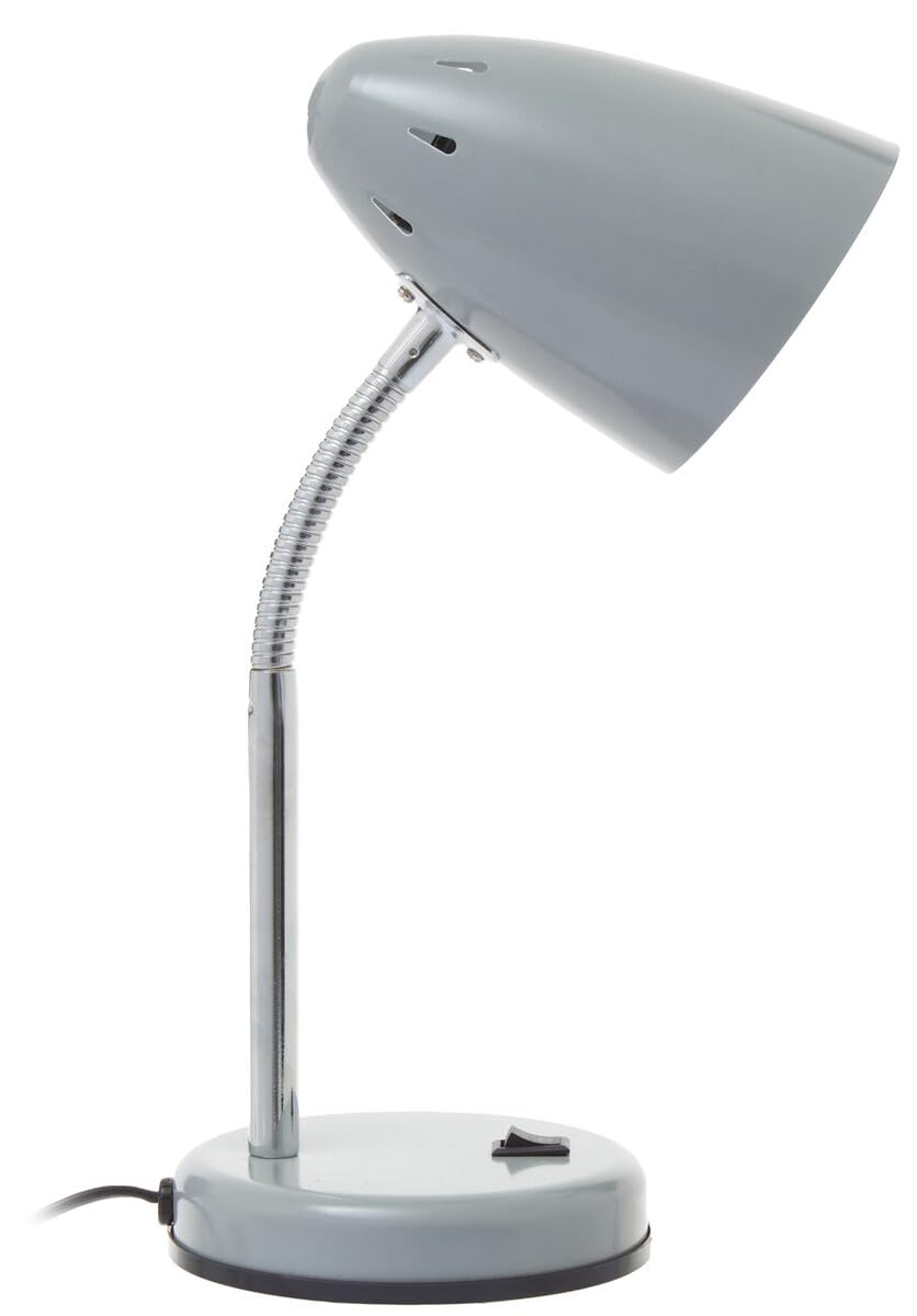 Premier Housewares Flexi Desk Lamp - Matte Grey - Flexible Gooseneck