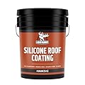 Liquid Rubber Silicone Roof Coating - UV-Reflective, No Primer Needed, One-Coat Sealant for Flat, Sloped, Metal, Wood, Concrete, EPDM, and TPO Roofs, White, 4 Gallons