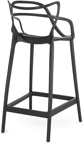 kIT Conjunto 2 Banquetas Altas com Encosto Allegra, Polipropileno, Moderna Versátil para Sala de Jan