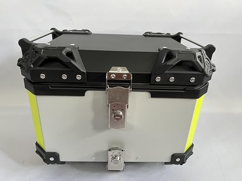 Garvee Bauletto Moto 55l in Alluminio Con Piastra in Acciaio e Schienalino – Montaggio Rapido, Impermeabile, Riflettente