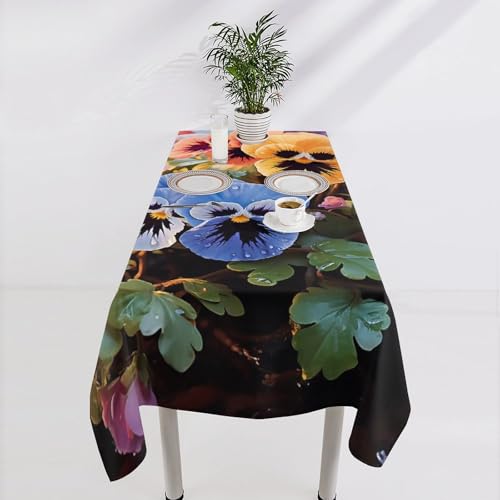 Nappe rectangulaire imperméable cuisine anti-tache nappe de table pliable pique-nique
