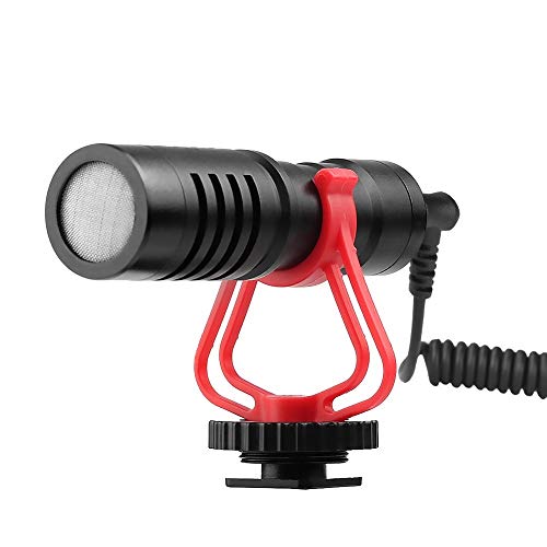 Micr�fono Karaoke Mini universal cardioide direccional v�deo Micr�fono condensador de micr�fono de 3,5 mm Conector con antichoque del Monte para la Difusi�n ( Color : Black , Size : One size )