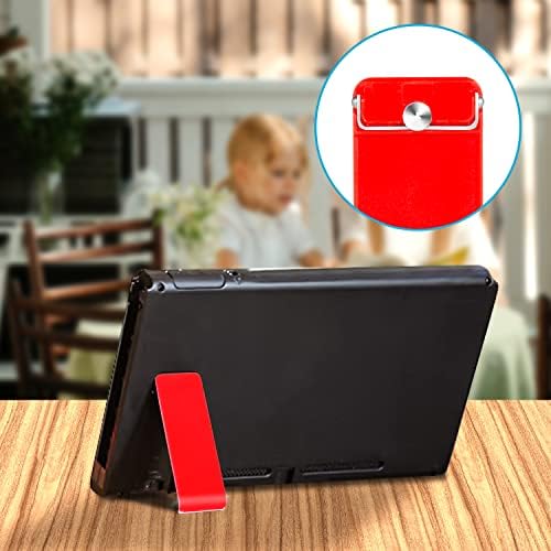 SAVITA 2pcs Back Stand for Nintendo Switch, Back Stand Replacement with 4pcs Thumb Grips for Switch Nintendo Kickstand Replacement for Switch Console (Red, Blue)