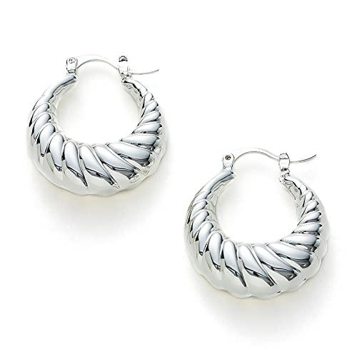 C.Paravano 18K Gold & Sterling Silver Hoop Earrings for Women EARRING_53