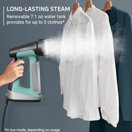 Rowenta Pure Force 2in1 Steamer & Iron: Powerful 1875 Watts, Vertical Steaming & Horizontal Ironing, Auto-off, XL Tank Capacity (7.1 Oz), Green Clothes Steamer DR8822 by Rowenta - Image 5