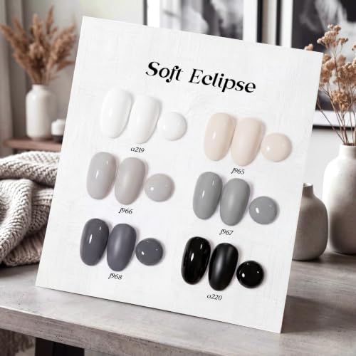 Image of Beetles Grey Gel Polish Set, Soft Eclipse Collection, 6 Colors