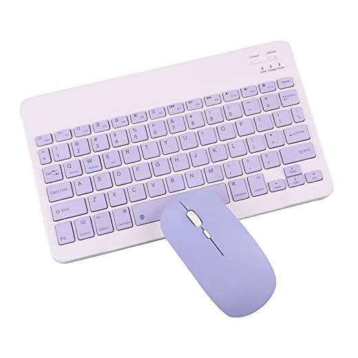 10 polegadas portátil Bluetooth mouse e teclado conjunto recarregável Bluetooth mouse magnético e teclado conjunto (roxo)