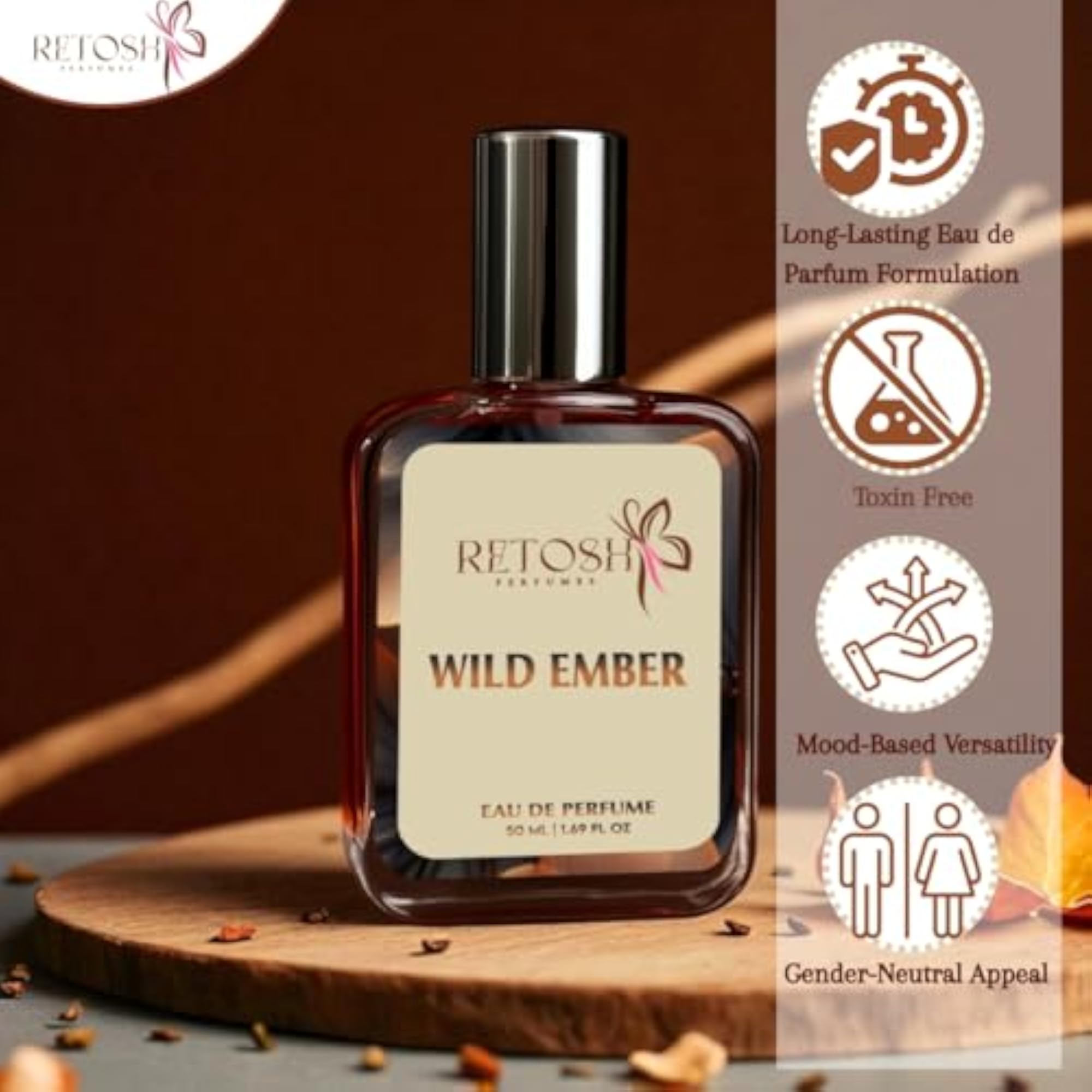 Wild Ember Eau de Parfum 50 ml, Bold Smoky-Floral Fragrance