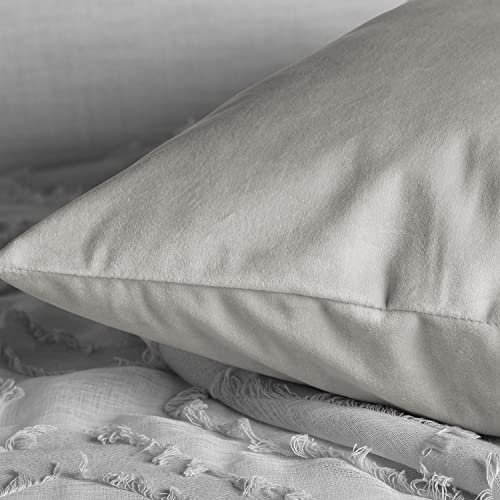 Image of HPD Half Price Drapes Cushion Cover 18 x 18 Heritage Plush Velvet - VPYC-179916-CC18PR - Pair, City Grey