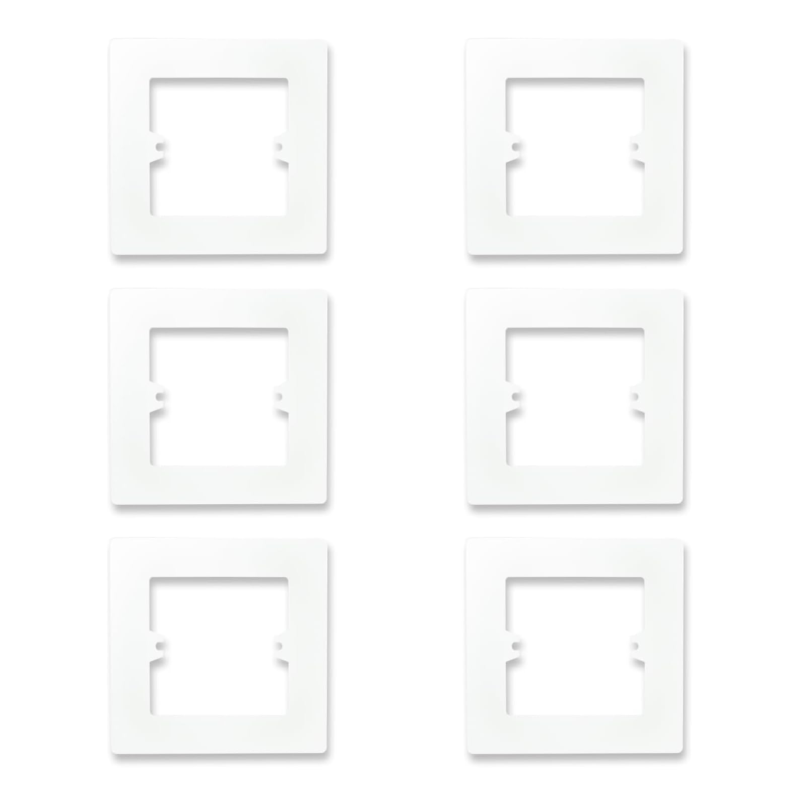 6 Pcs Single Light Switch Surround Cover Plates, Light Switch Cover Single, White Wall Protector, Electrical Plug Socket Wall Protector Spacer Plug Socket Wall Mounted, for Protection Against Dirt