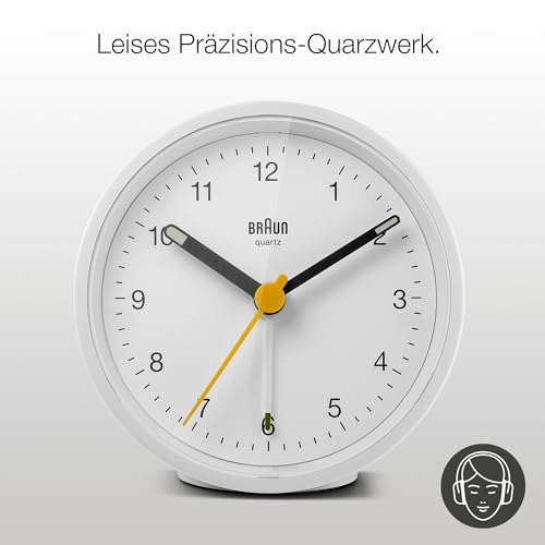 Braun Analog Wecker mit Schlummerfunktion und Crescendo-Alarm