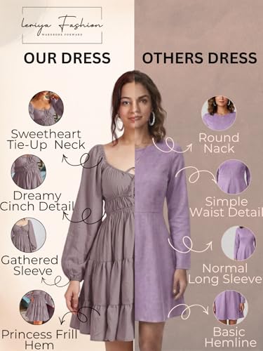 Image of Leriya Fashion Mini Dress for Women | One Piece Dresses for Womens | Stylish Dress for Woman |Mini Dresses Rayon for Women Stylish |Summer Casual Outfit Wear Events, Date & Evening Look
