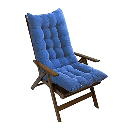 Maskmellow High Back Rocking Chair Cushion With Ties Non-Slip Chair Pad Overstuffed Seat Back Cushion Pad Tufted Pillow For Outdoor Indoor Home 37In (Navy Blue) #TOP7