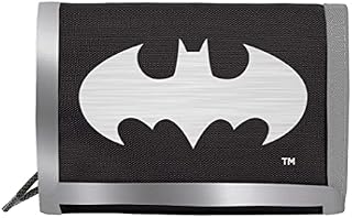 DC Comics Unisex Kid's S300419 Wallet with Coin Purse Batman, Black/Silver, One Size