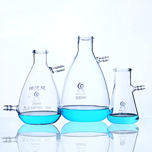 Flacons de filtrage transparents en verre borosilicate 3.3 de 1000ml à paroi lourde