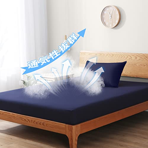 BESOKU ボックスシーツ マチ30cm ポリコットン 毛玉なし 洗える 吸汗 速乾 抗菌 防臭