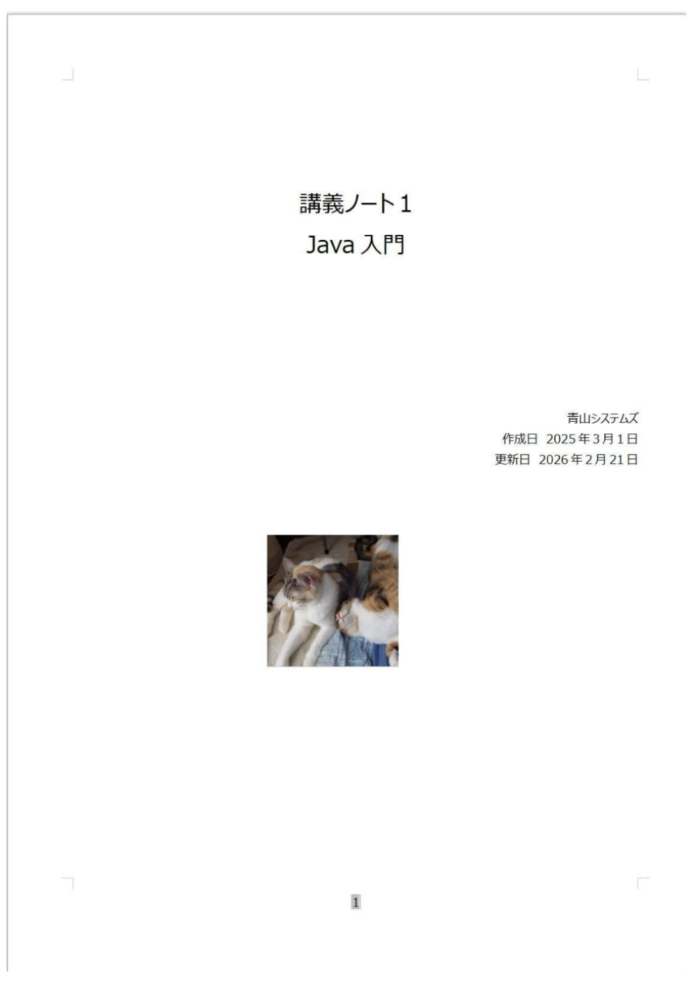 Java入門 (講義ノート)