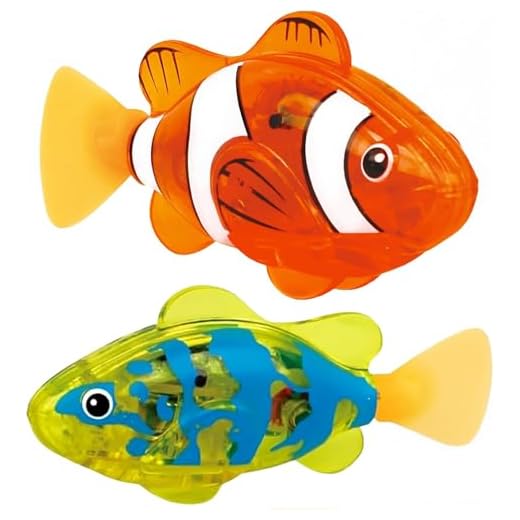 OIXYAZ 2 Pieza Robo Fish Pez Nadador robótico,Robofish acuario,Juguete de baño (amarillo y Naranja)