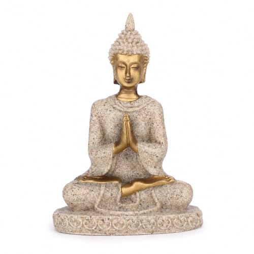 Estatua Buddha de piedra pequeña para decoración zen miniatura 1