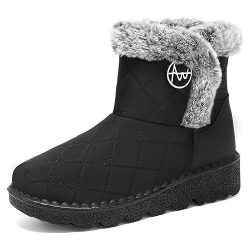 ENEN Botas de Nieve para Mujer Hombre Talla 36-41, Botas Invierno Mujer Impermeable Frio Antideslizante Calientes Ultraligero para Invierno Outdoor Trekking (G996 Negro,40)