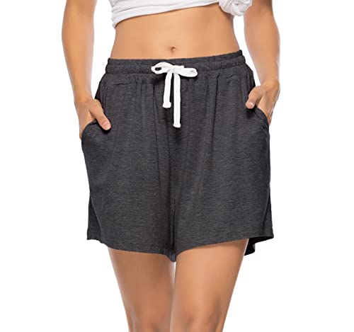 Vlazom Pantaloncini Donna Estivi Cotone Morbido Traspirante Tinta Unita Pantaloni di Pigiama Donna...