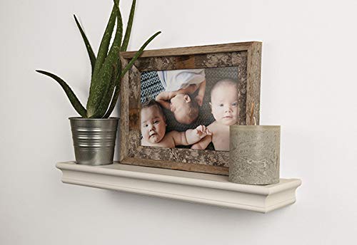 Image of HIGH & MIGHTY 515604-HSU Decorative 18 inch Floating Shelf Holds up to 15lbs, Easy Tool-Free Dry Wall Installation, Beveled, Retail Pack of 2, White