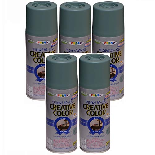 アサヒペン クリエイティブカラースプレー 300ML 04オールドグリーン 【まとめ買い5缶セット】