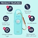 She’s Birdie 3.0 New Version – The Original Personal Safety Alarm for Women by Women–Loud Siren, Flash Light and Rechargeable Battery in a Variety of Colors (Aqua Blue) - Image 3