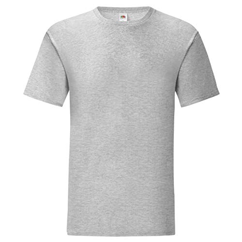 Lot t-shirt Iconic T homme Fruit of the Loom gris 3XL vêtement basique coton taille S à 5XL