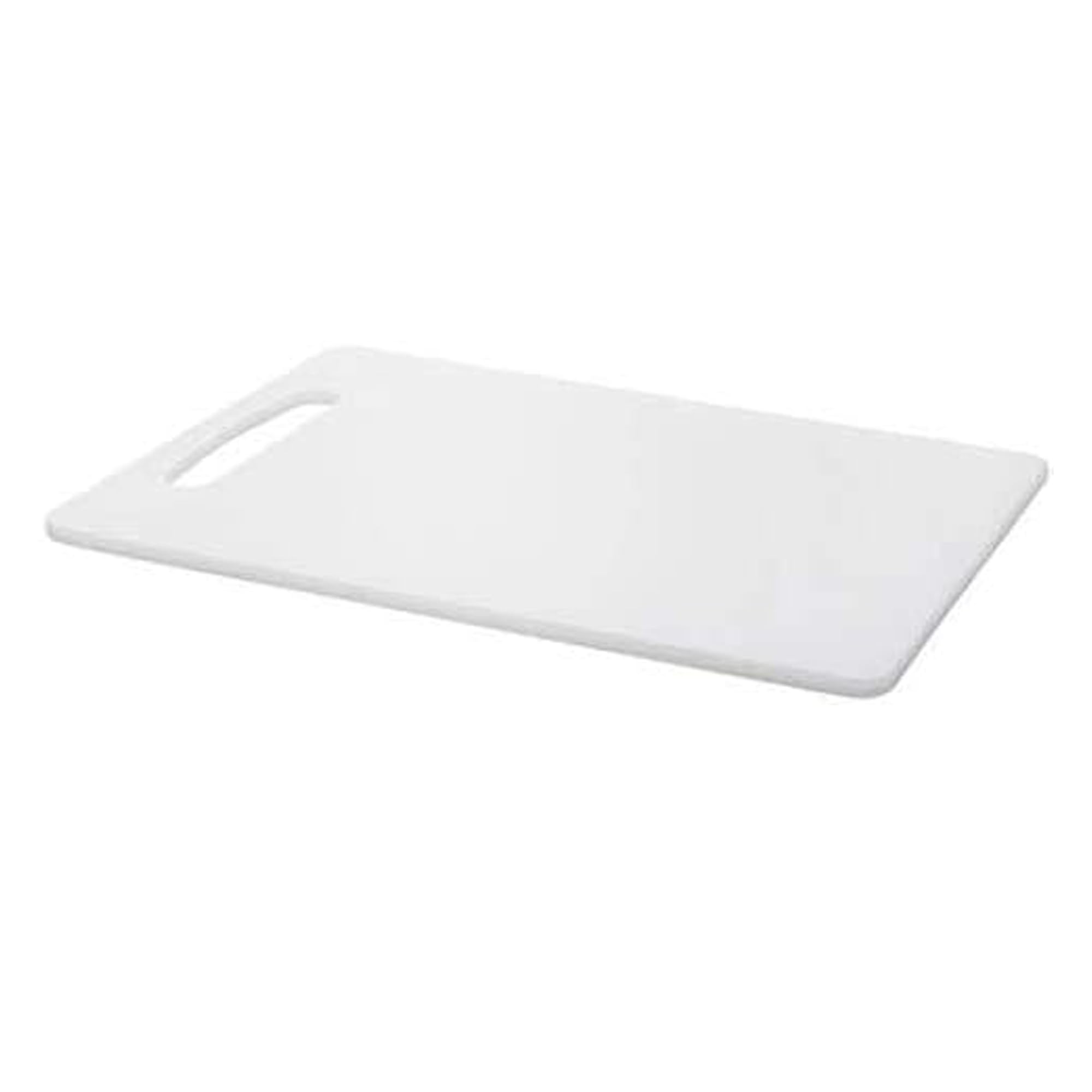 2 UR DOOR Plastic White Cutting Board, Thick Chopping Board with Juice Grooves - Non-Porous, Easy Grip Handle, Non-Slip Food Preparation for Kitchen and Professional Use, Knife Friendly ( 33x20 )