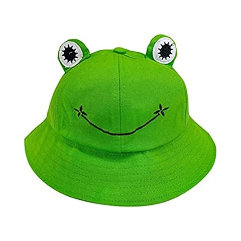 Frog Sunhat, Frog Bucket Hat Men Fisherman hat Womens Bucket Hats for Women Mens Hats Summer Beanie hat Ladies Hats for Ladies Sun hat Beanie Funny Novelty Festival Women's Men's Hats & Caps (Green) Cover