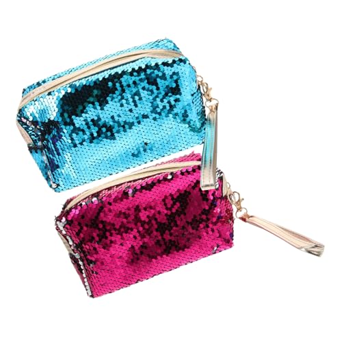 Glitter Coin Purse for Girls Cute Small Change Wallet Portable Makeup Pouch Sparkly Wallet for Women for Casual Use and Night Out Random Style