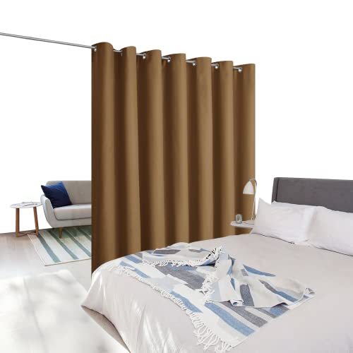 Image of NICETOWN Privacy Room Divider Curtain Screen Partitions, Basement Hospital Medical Clinic Spa Lab Cubicle Divider Privacy Screen Patio Door Curtain (Gold Brown, 1 Panel, 8.3ft Wide x 8ft Long)