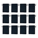 jojofuny 12 bolsas de satén para extensiones de cabello - Bolsas con cordón para guardar y transportar extensiones y pelucas - Azul oscuro
