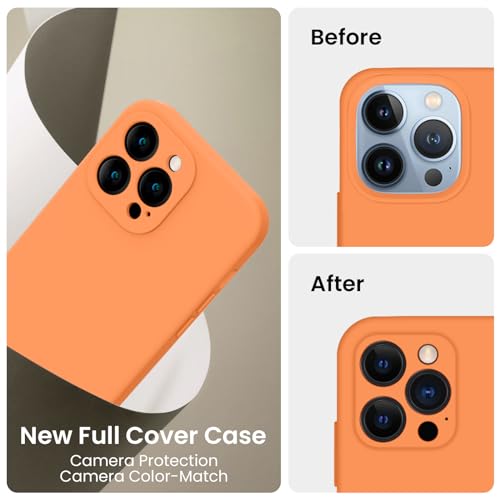 Image of FireNova Designed for iPhone 13 Pro Max Case, Silicone [Camera Protection] Phone Case, Soft Anti-Scratch Microfiber Lining Inside, 6.7 inch, Kumquat