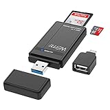 WEme 2-in-1 OTG USB 3.0 Memory Card Reader with Compact On The Go Adapter Hub for USB Compatible Devices, Smartphones and Tablets PC- Supports SD , SDHC , SDXC , MMC / MicroSD , T-Flash