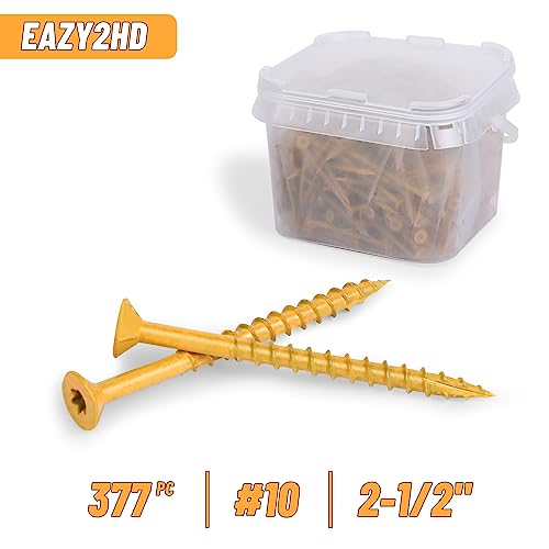 Image of Eazy2hD Deck Screws # 10 x 2-1 /2 Inch, 377 Pcs, Steel Exterior Wood Screw