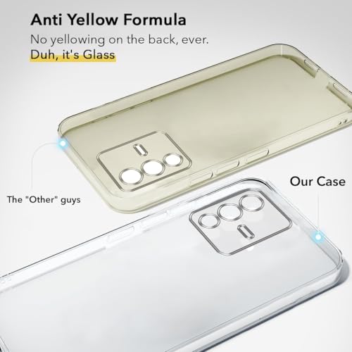 Image of Jkobi Lifetime Anti-Yellow Clear Back Cover Case for Vivo V23 5G (Sleek Hard Crystal | Shockproof and Camera Protection)