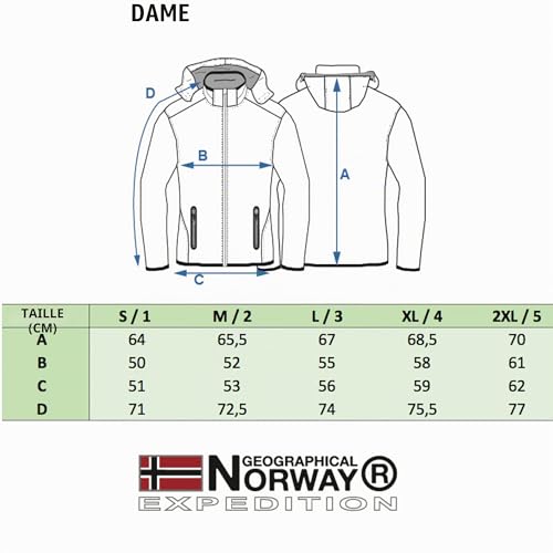 Geographical Norway Tamilalorama Lady - Veste Softshell Capuche Femme Impermeable Outdoor - Blouson Coupe Vent Resistant - Activites En Exterieur Randonnee Ski Automne Hiver Printemps (Bordeaux XL) – vue 6