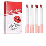 4 PCS Pintalabios,Pintalabios Caja De Cigarrillos,Juego de Lápiz Labial Mate,Taza Antiadherente Terciopelo, Duradero Impermeable Creativo para Mujeres y Niñas Maquillaje de Labios