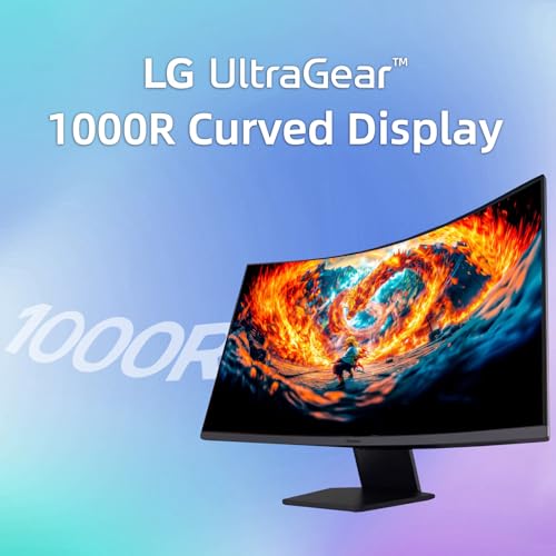 Image of LG 32 inch Ultragear QHD Curved Gaming Monitor, 180Hz, 1ms, AMD FreeSync, 1000R Curve, HDR10, 99% sRGB, Black Stabilizer, Dual Controller, DisplayPort & HDMI, 3-Side Borderless, Tilt Adjustment, Black