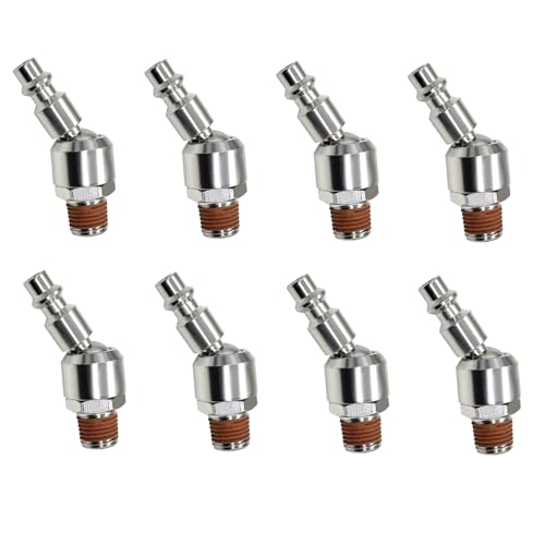 BesNPT 8 Pack Swivel Air Tool Fittings,1/4'' MNPT 360° Swivel Air Compressor Hose Fittings,Quick Connect Male NPT Plug Hose Connectors