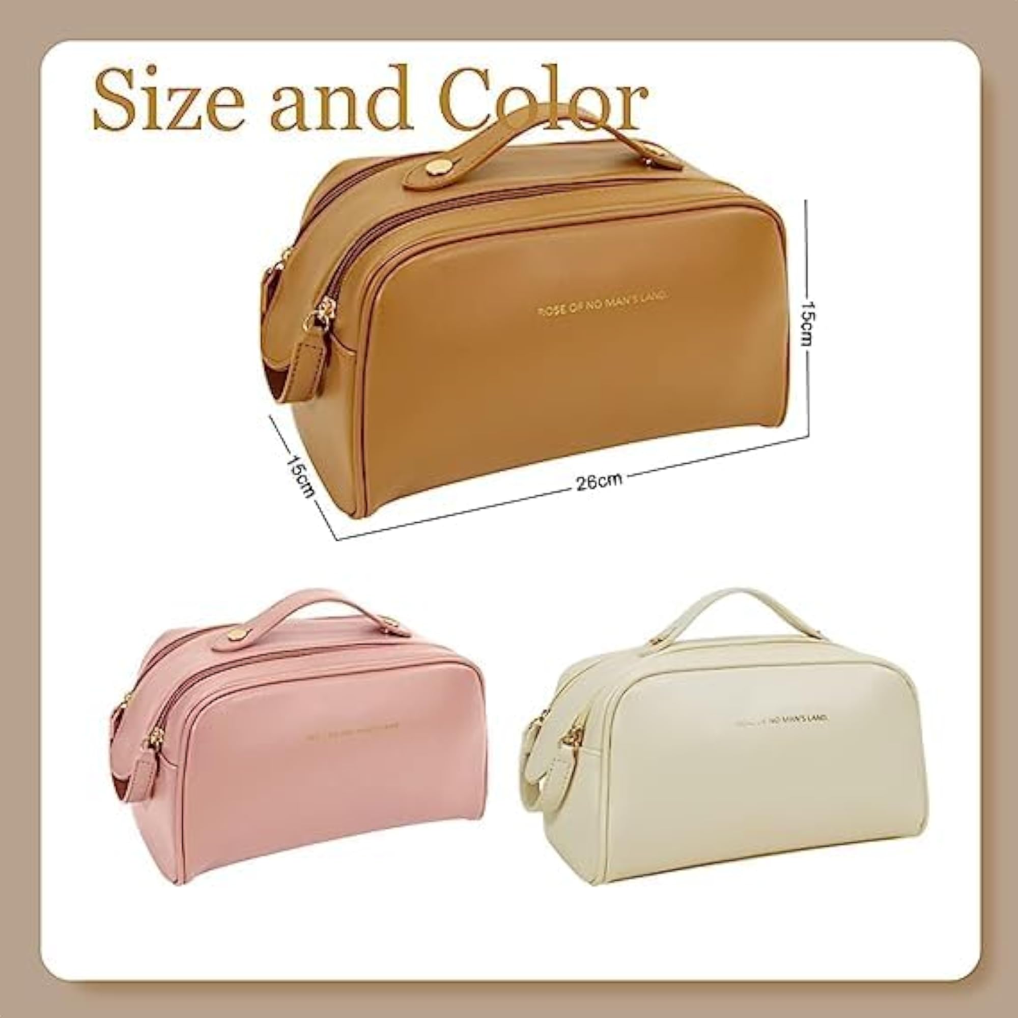 Double Chain Travel Makeup Bag, Large Capacity Cosmetic Organizer