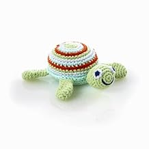 Pebble Fair Trade Hand Crochet Turtle Rattle - Green