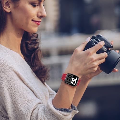 Anlinser Compatible with Apple Watch Band 42mm 41mm 40mm 38mm for Women Men, Double Side Reversible Magnetic Strap for iWatch Series 11/10/9/8/7-1 SE (Red/Black) by Anlinser - Image 7