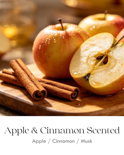 Image of AOOVOO Apple Cinnamon Odor Eliminating Highly Fragranced Candle - Eliminates 95% of Pet, Smoke, Food, and Other Smells Quickly, Non Toxic Air Freshing Soy Candle, 9 oz Up to 50 Hours Burn time
