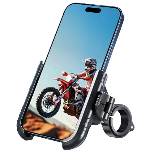 Thlevel Bike Phone Mount Holder No Block Camera Motorcycle Cell Phone Holder Quick Lock 360° Rotate for iPhone 16 Pro Max for Samsung S25 Ultra 5.4''-7.2'' Smartphone