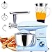 LITARO Küchenmaschine 1400W Blau Multifunktional Knetmaschine mit 6L Edelstahl Schüssel, 3 Rührwerkzeuge 3-Teiligem Patisserie-Set Spritzschutz, 6 Geschwindigkeit zum Backen, Kuchen, Kekse