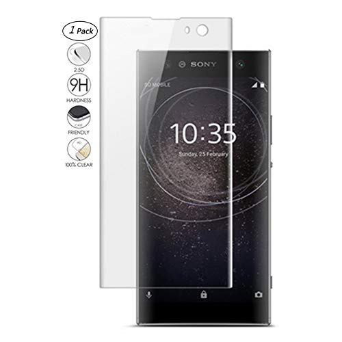 HERCN Sony Xperia XA2 Plus 6.0' 3D Protector de Pantalla,3D Curvo 9H Dureza Vidrio Templado Protector de Pantalla para Sony Xperia XA2 Plus Smartphone (Transparente & 1 Pack)